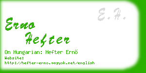 erno hefter business card